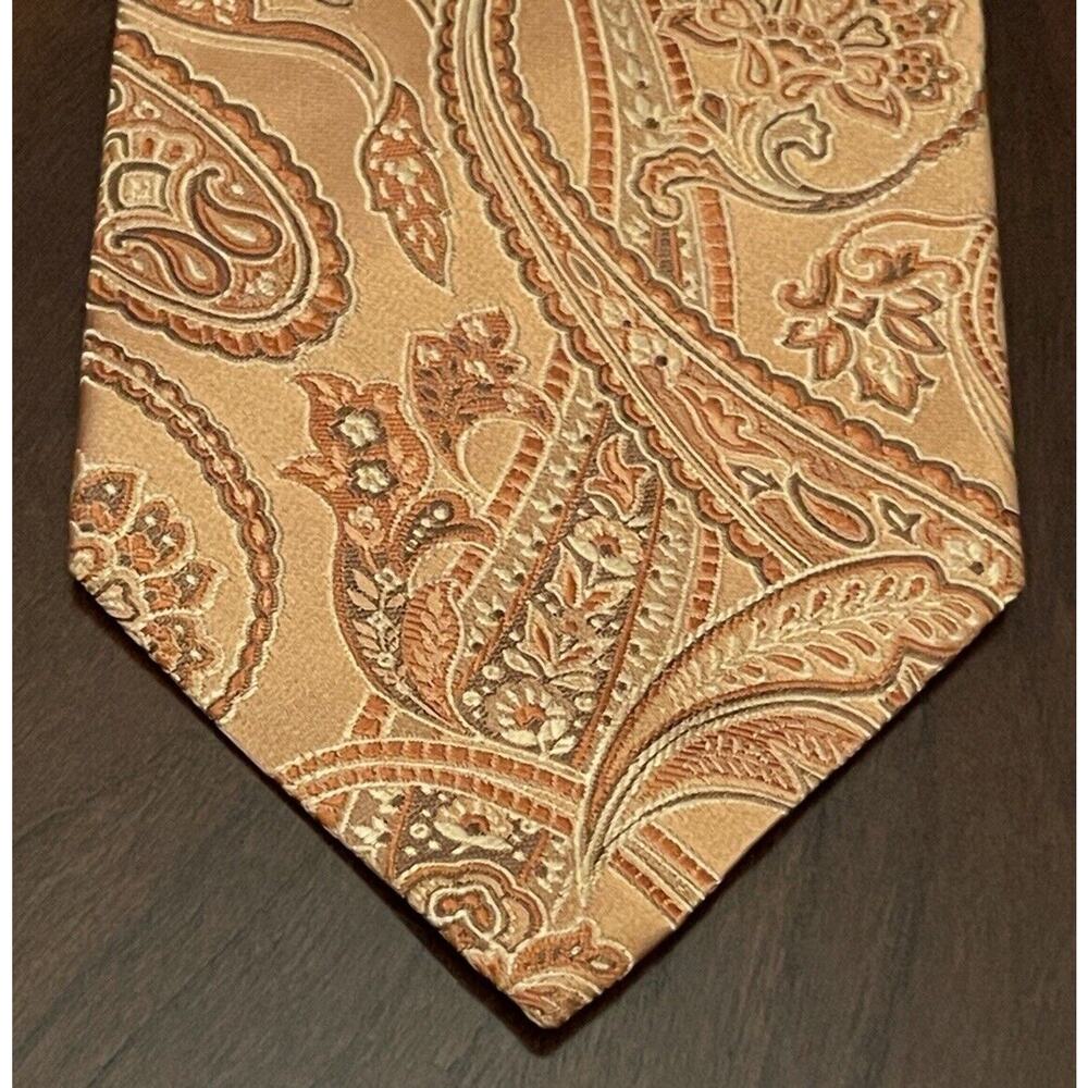 Corneliani Orange 100% Silk Men’s Neck Tie Made In Italy